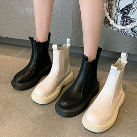 薄绒马丁靴子春秋单靴新款短靴厚底防滑2022秋冬网红爆款切尔西靴
