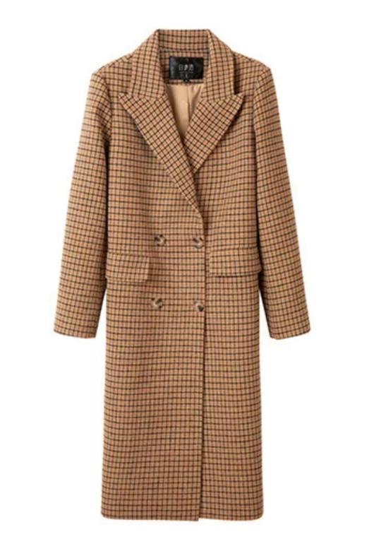 LOUIS YAO/白鹿语 经典修身格纹长外套 11065 商品图5