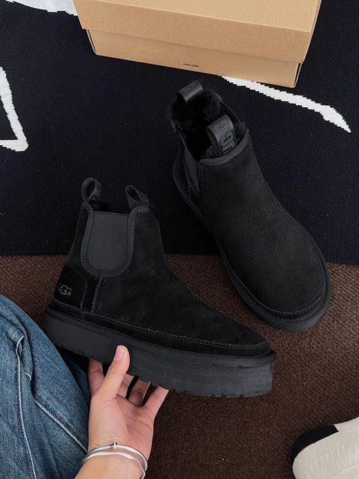 2022秋冬新款女士靴子➰厚底切尔西-黑色 商品图7