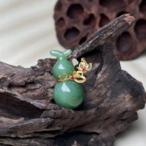 18K碧玉葫芦吊坠28# 商品图0