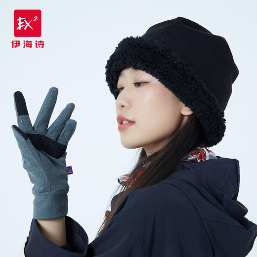 伊海诗22秋冬触屏防寒手套 男女通用 保暖加绒加厚开车骑行防寒手套 商品图3