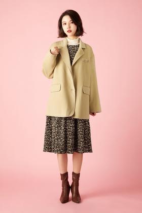 Le Malene 黄绿色双面呢西装外套 10634