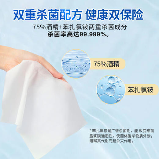 史达立 75%酒精湿纸巾100片单片独立装便携 酒精湿巾消毒湿巾 学生儿童家用外出替代免洗洗手液一次性湿巾纸 商品图2