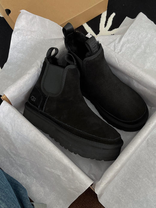 2022秋冬新款女士靴子➰厚底切尔西-黑色 商品图5