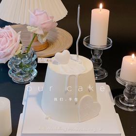 白色恋人爱心情人节七夕蛋糕-低糖处理无添加