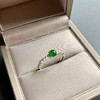 高冰种阳绿翡翠蛋面戒指18k白金钻石镶嵌 商品缩略图2