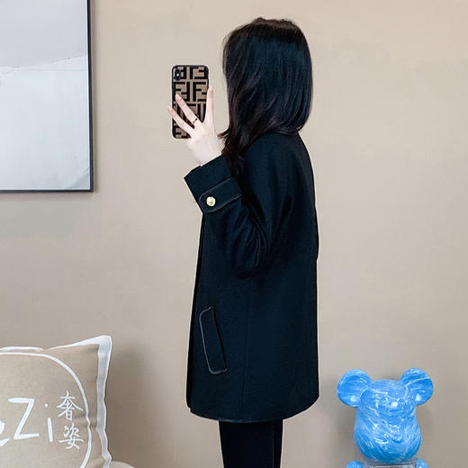奢姿2024年冬装新款大码女装双排扣时尚西装胖妹妹翻驳领气质外套9924325095 商品图3
