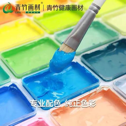 青竹水粉颜料套装42色80ml流光白长方杯8359艺考联考美术生专用画材 商品图3