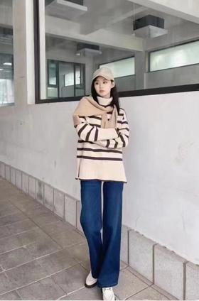 3楼 哥弟高腰加绒直筒牛仔裤