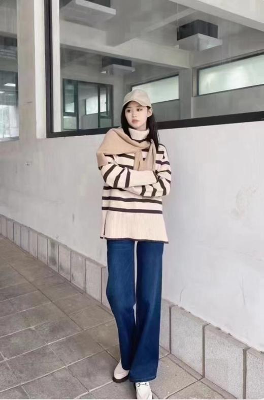 3楼 哥弟高腰加绒直筒牛仔裤 商品图0