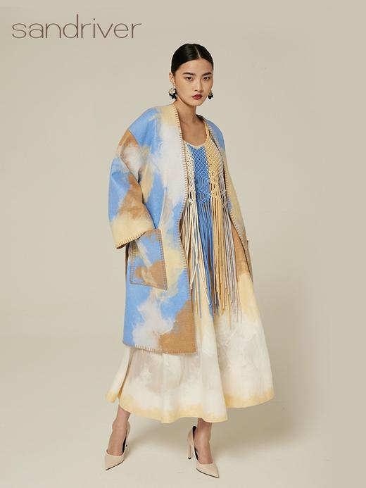 桑蚕丝羊绒手工毡大衣 SJF94W272W 商品图0