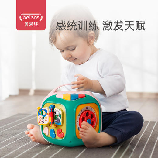 贝恩施六面体益智玩具 婴儿手拍鼓一岁宝宝音乐早教拍拍鼓0-1-2岁 商品图3