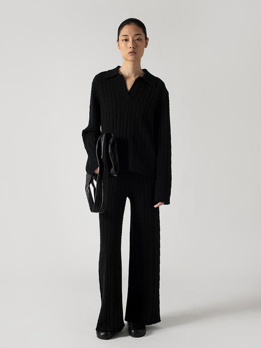 【石榴婆直播专享】
322工房复古绞花polo领针织衫2022新款羊绒羊毛宽松套头衫女A926 商品图1