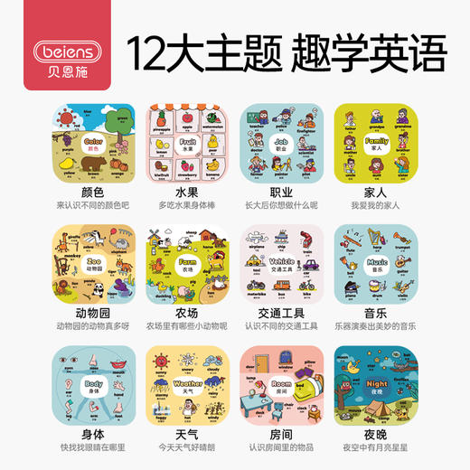 贝恩施108词英语启蒙点读100早教幼儿有声书宝宝益智学习玩具 商品图3