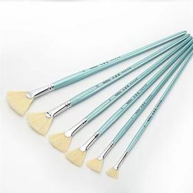 马蒂斯猪鬃扇形笔油画笔水彩美术画笔水粉扇形笔6支套装考试专用笔