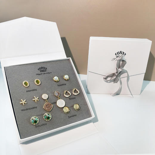 一周耳钉礼盒 925银针百搭耳环 商品图1