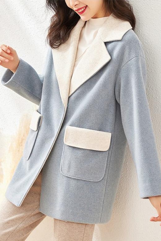 OSA欧莎 双色西装翻领大衣 10458 商品图3