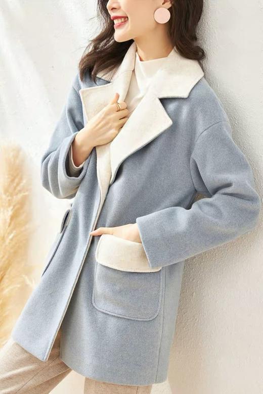 OSA欧莎 双色西装翻领大衣 10458 商品图2