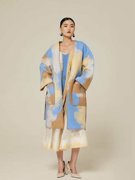 桑蚕丝羊绒手工毡大衣 SJF94W272W 商品图2