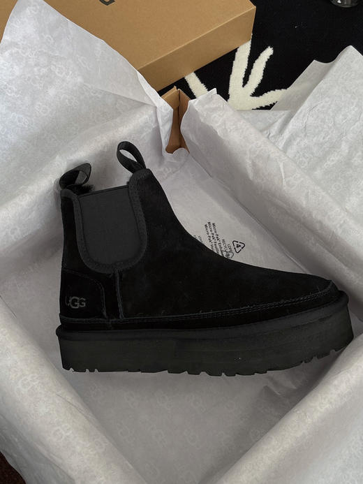 2022秋冬新款女士靴子➰厚底切尔西-黑色 商品图0