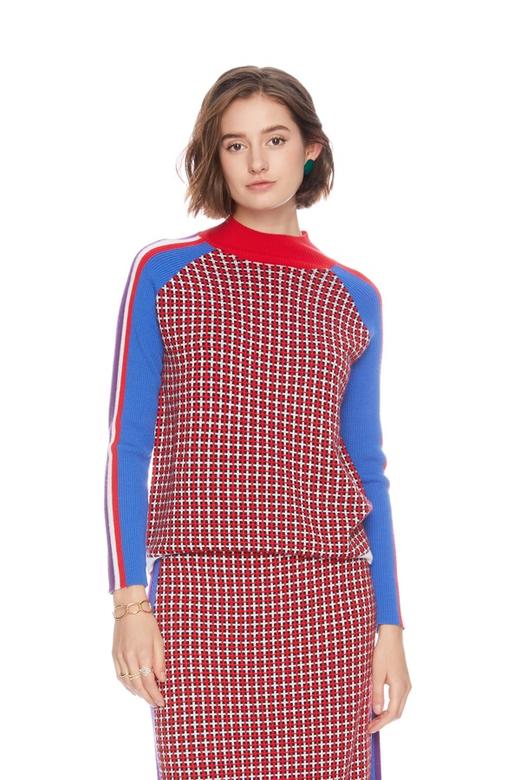 LNNNS 红蓝撞色格纹上衣 4897 商品图0