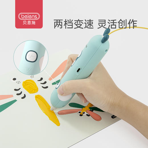 贝恩施3d打印笔 儿童低温立体涂鸦笔抖音绘画笔三地三d笔 商品图3