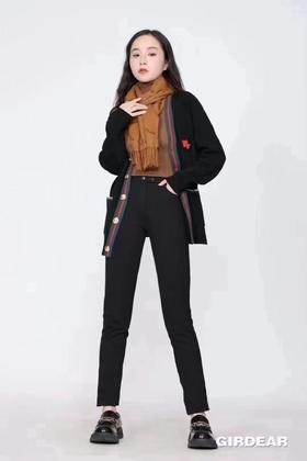 3楼哥弟小熊中长款羊毛开衫