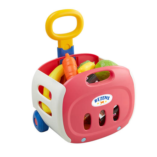 贝恩施儿童购物车宝宝厨房切切乐小手推车过家家玩具女孩生日礼物 商品图1