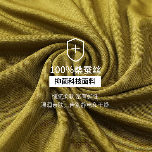 金三塔100%真丝秋衣秋裤女士秋冬长袖蚕丝圆领抗菌保暖内衣套  NYFBC101 商品图5