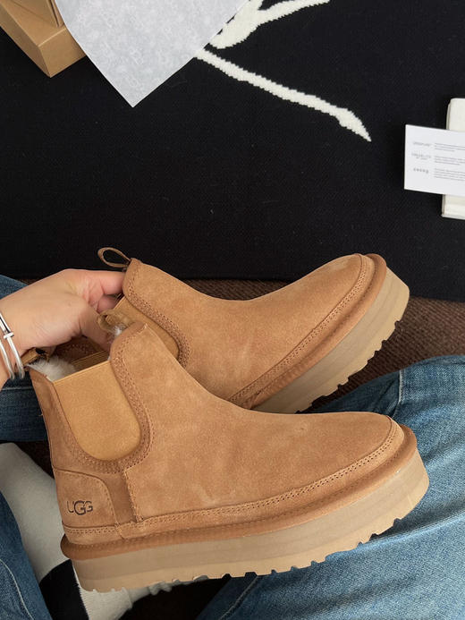 2022秋冬新款女士靴子➰厚底切尔西-栗色 商品图8