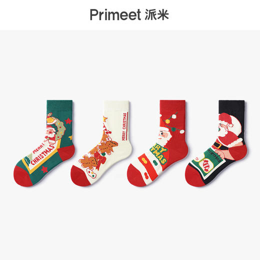 圣诞节情侣袜子5双装 潮流primeet原创设计 商品图1