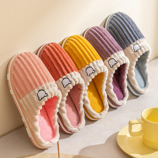 「六款配色！温暖过冬」秋冬季棉拖鞋 女居家情侣室内月子保暖防滑休闲毛毛棉拖鞋 商品图1