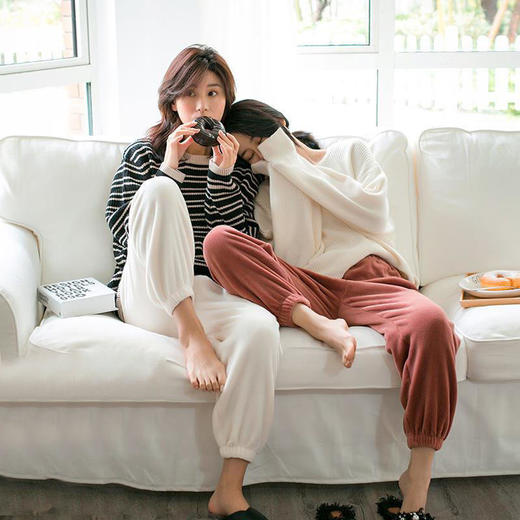 珊瑚绒睡裤女长裤秋冬季女士加厚绒宅宅仙女暖暖裤加厚加绒可外穿 商品图6