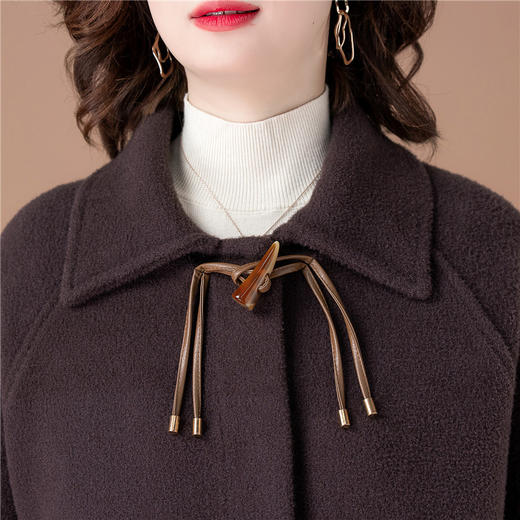 JFYH6563新款时尚洋气翻领长袖短款毛呢外套 商品图2