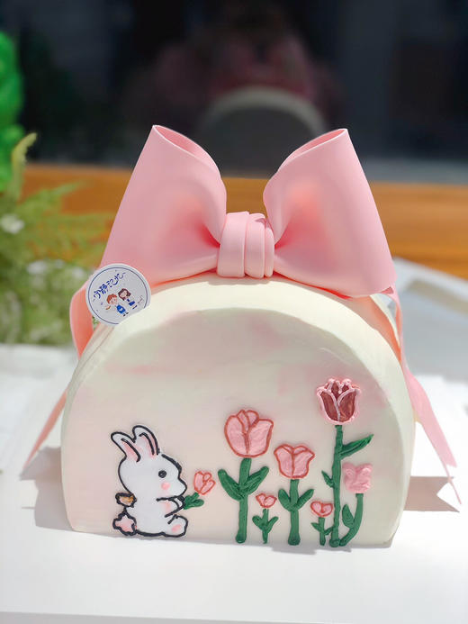 翻糖蝴蝶结兔子奶油蛋糕 下单前请仔细阅读商品详情 商品图1