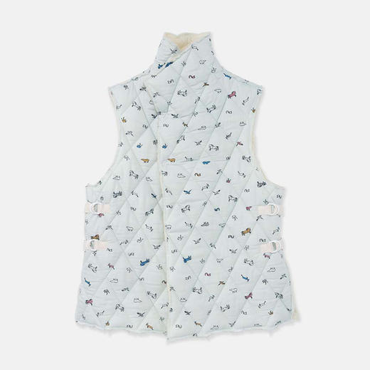 DIGAWEL X URU TOKYO Duvet Vest 联名羊毛中棉动物印花绗棉马甲 商品图4