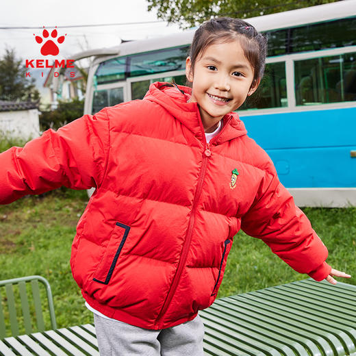 卡尔美童装羽绒服饰冬新款女童连帽宽松加厚外套5247YR4013 商品图2