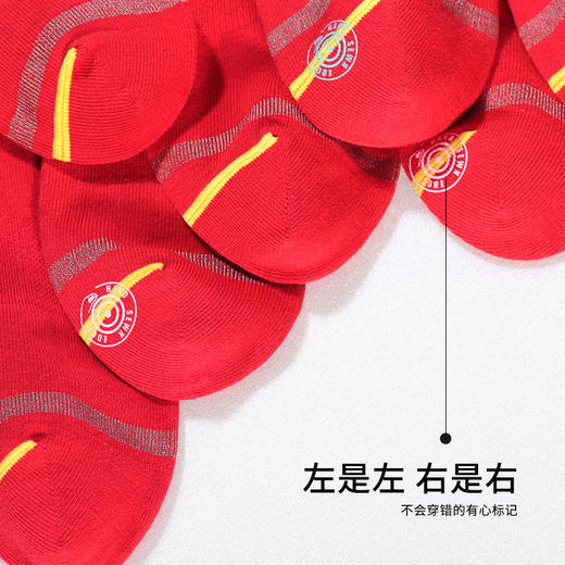 6双装Supield素湃抑菌大红色本命年袜子吸汗情侣袜鸿运中筒女棉袜 商品图5