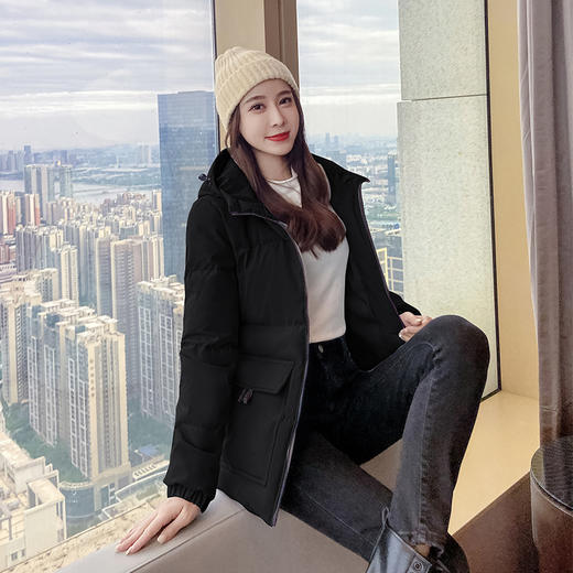 2022新款宽松显瘦中长款洋气羽绒棉连帽棉衣  TR-XX2298 商品图2