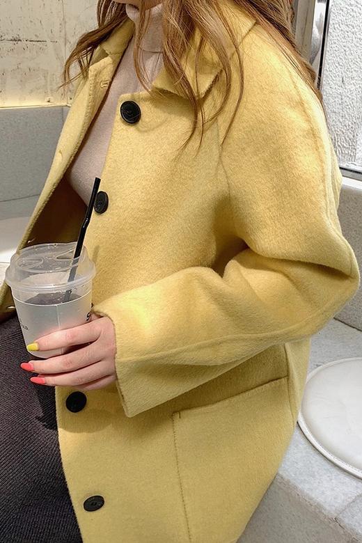 amadella 鹅黄加厚单面毛呢大衣 10367 商品图4
