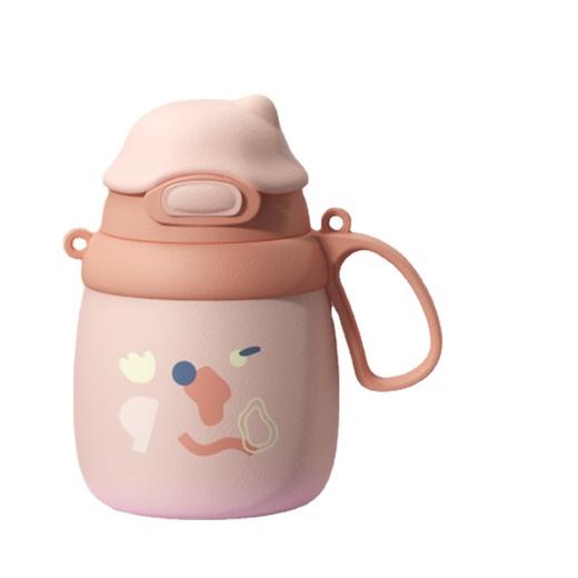 「四款配色！大肚保温杯」网红不锈钢大肚保温杯 手提卡通礼品学生水杯大容量弹跳吸管儿童壶餐饮用具 商品图4