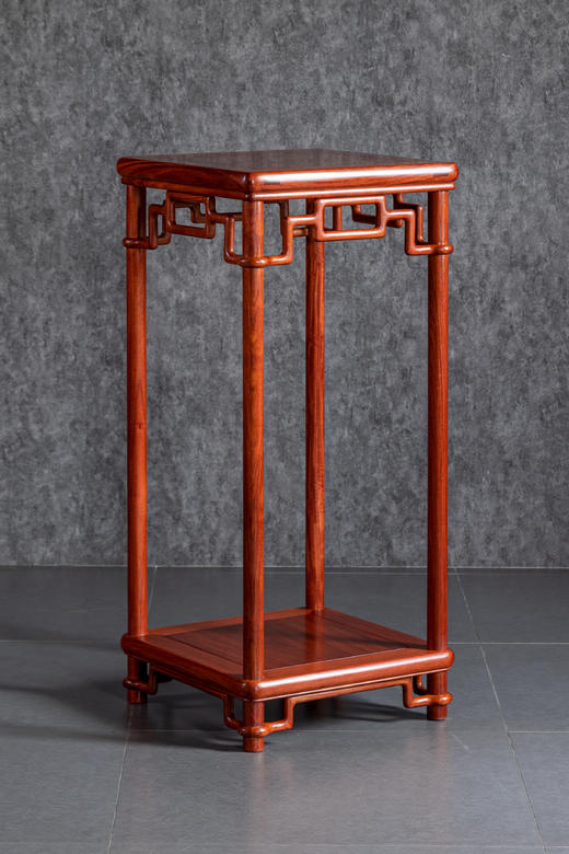 红桥红  家具严选  缅甸花梨（大果紫檀）【90木面/石面  颐和园圆腿 花架】 商品图2