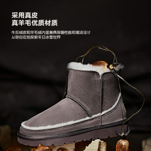 istep雪地靴女新款厚底棉鞋女冬季加绒保暖鞋短筒女靴子 商品图2