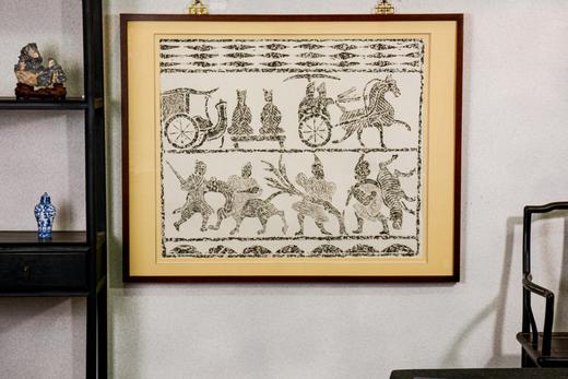 《力士图》汉代画像石拓片已裱框 商品图0