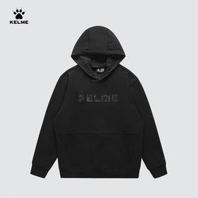 卡尔美休闲连帽卫衣秋冬新款男宽松纯色针织套头衫加绒加厚