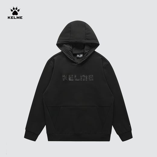 卡尔美休闲连帽卫衣秋冬新款男宽松纯色针织套头衫加绒加厚 商品图0