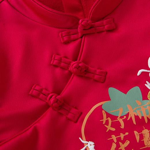 英氏新年装女宝宝连衣裙中国风夹绒保暖裙子2022新款YRLAJ42344A 商品图2