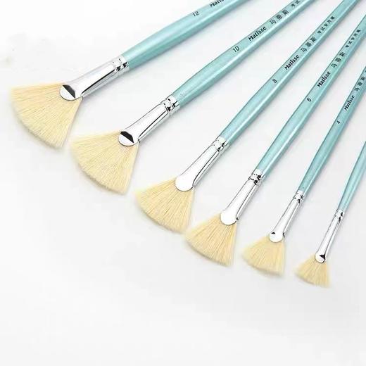 马蒂斯猪鬃扇形笔油画笔水彩美术画笔水粉扇形笔6支套装考试专用笔 商品图3