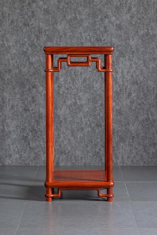 红桥红  家具严选  缅甸花梨（大果紫檀）【90木面/石面  颐和园圆腿 花架】 商品图3