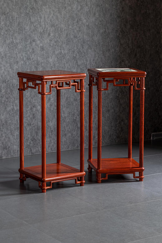 红桥红  家具严选  缅甸花梨（大果紫檀）【90木面/石面  颐和园圆腿 花架】 商品图1